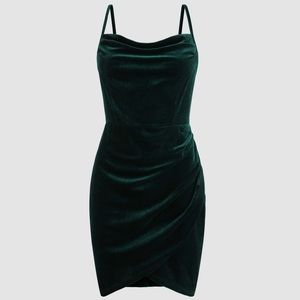 Cider Solid Velvet Mini Dress Brand New